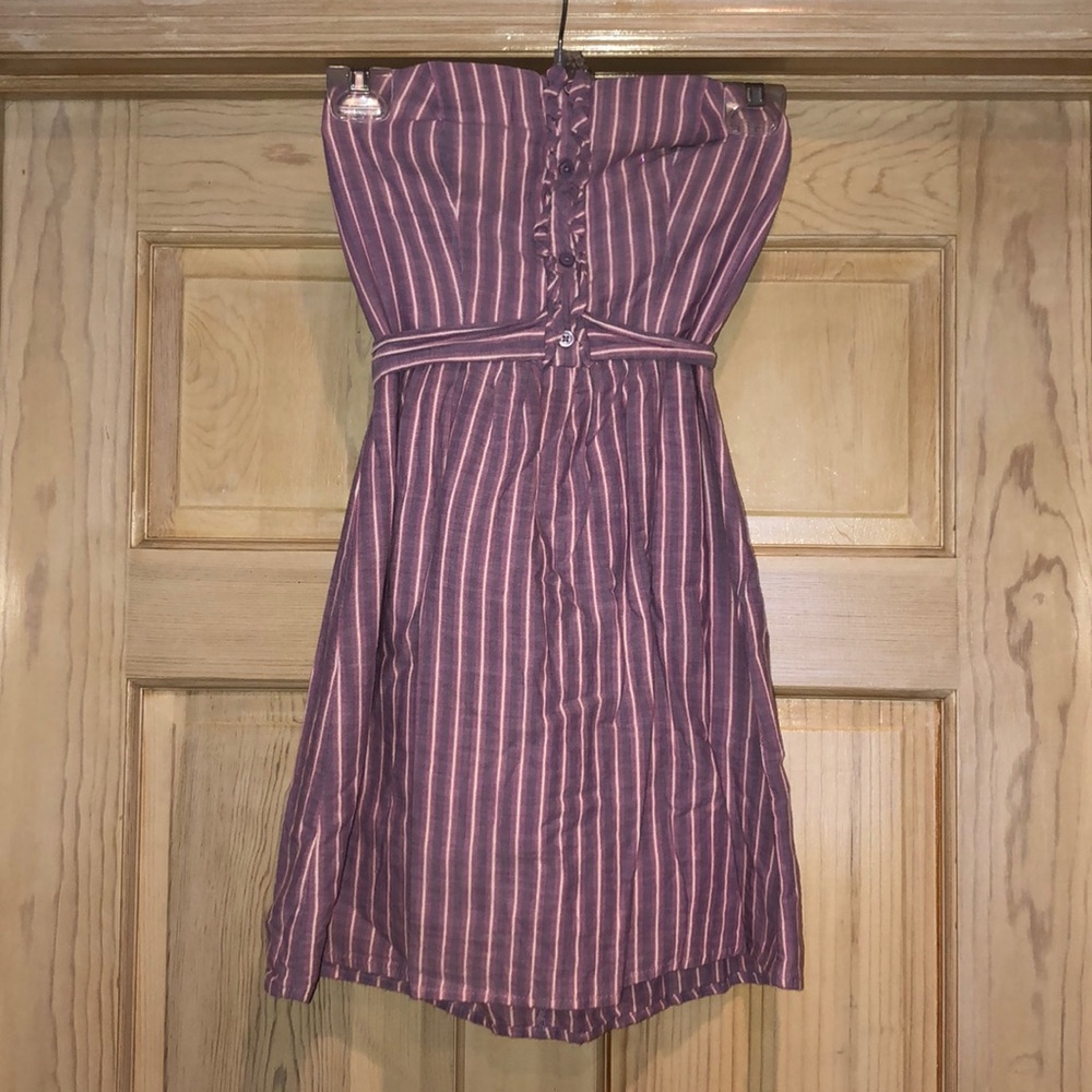 Lavender stripped tube top dress